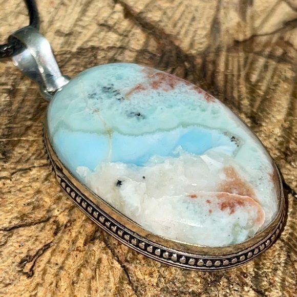 Dominican Republic Caribbean Larimar Pendant 2” - Picture 12 of 16